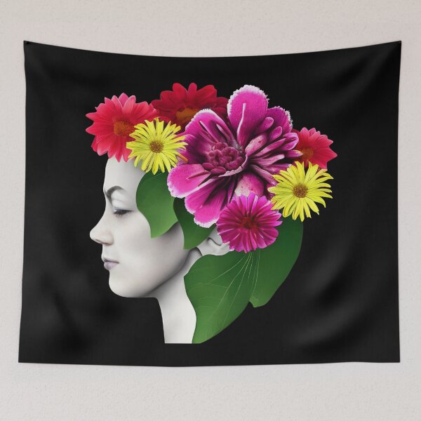 Item preview, Flowers growing out of head designed and sold by gramizzia.