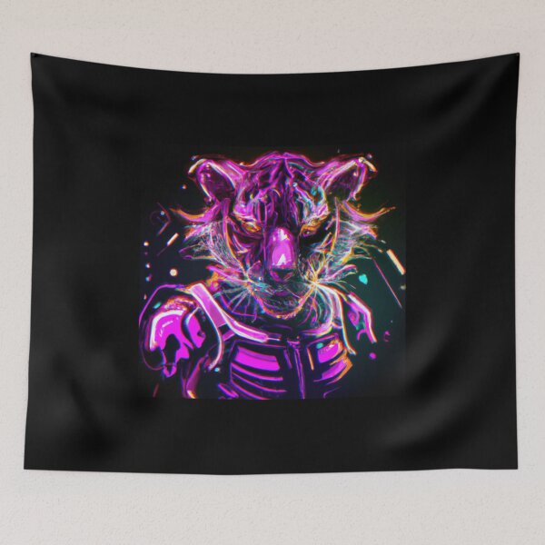 Item preview, Electric Jungle A Futuristic Tiger in Neon designed and sold by Cosmic-graphics.