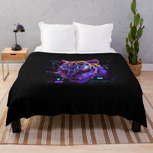 Item preview, The Tiger Beyond Time A Neon sci-fi Portrait designed and sold by Cosmic-graphics.