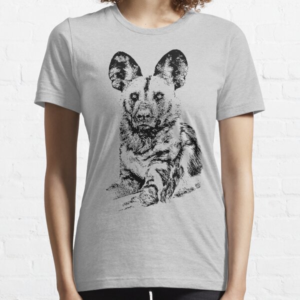 African Painted Dog Making Eye Contact Essential T-Shirt