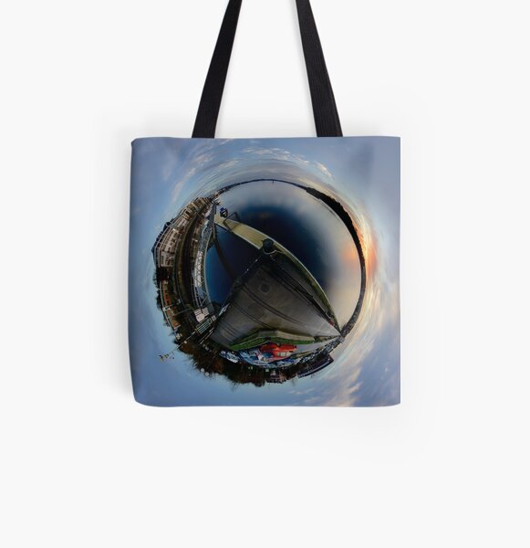 Foyle Marina at Dawn, Stereographic All Over Print Tote Bag