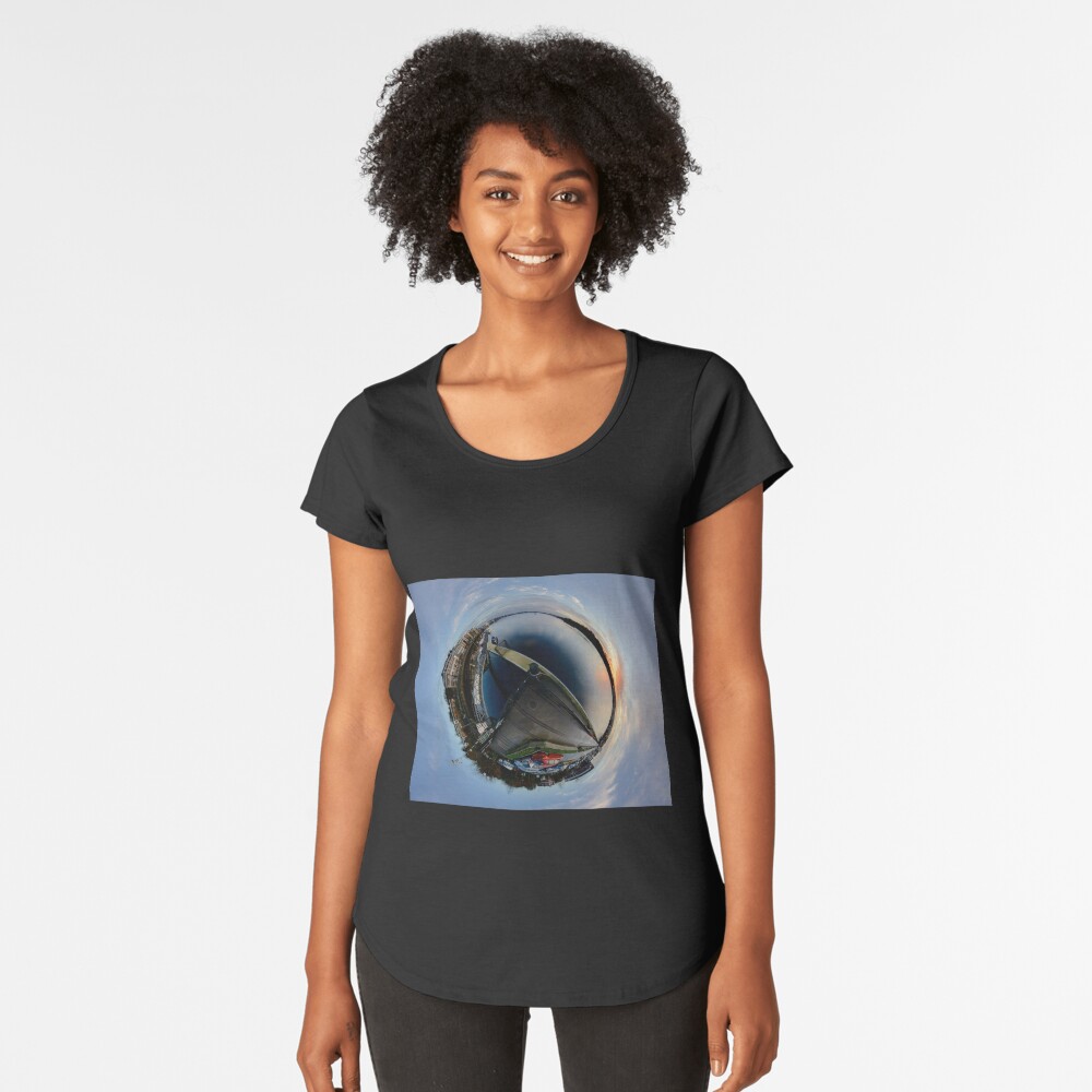 Foyle Marina at Dawn, Stereographic Premium Scoop T-Shirt