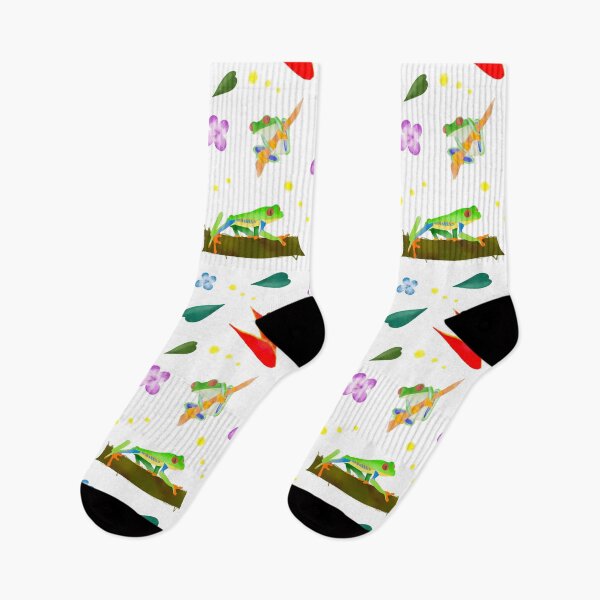 Item preview, Watercolor Red Eye Tree Frog on White  designed and sold by dKarthdesign.
