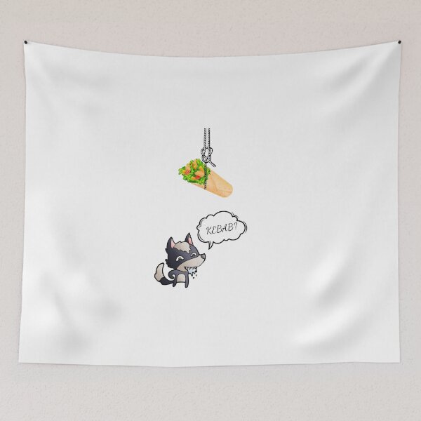 Item preview, Hungry wolf and kebab designed and sold by BigBasement.