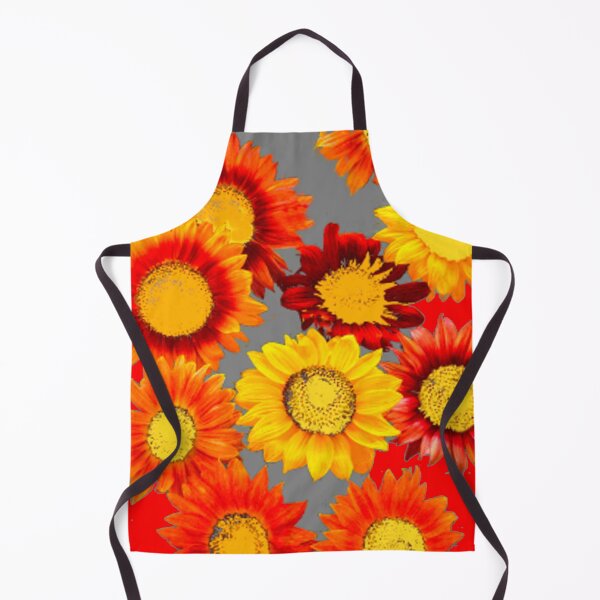 Item preview, SUNFLOWER PATTERNS GREY-RED ABSTRACT ART designed and sold by sharlesart.