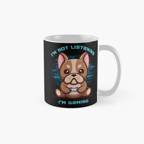 Aperçu de l'œuvre Améliorez votre expérience de jeu avec I'm not Listening, I'm Gaming - Gaming Bulldog Print créée et vendue par Mechanical-Artt.