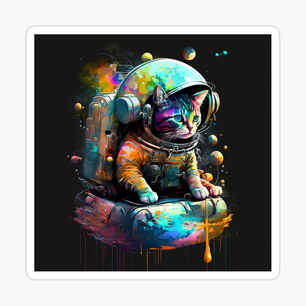 Astronaut Space Cat' Poster, picture, metal print, paint by Neo Design