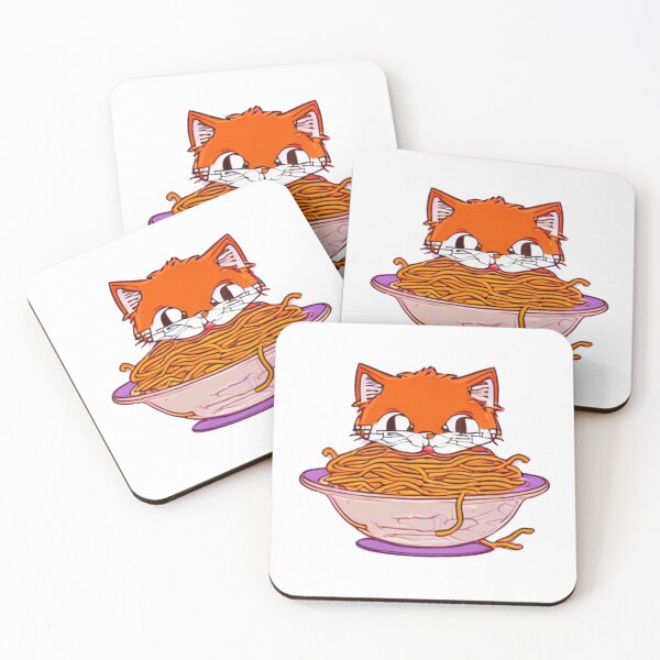 Item preview, Retroanime Cat Eating Spaghetti Meme Foodie Gift designed and sold by MoStorish.