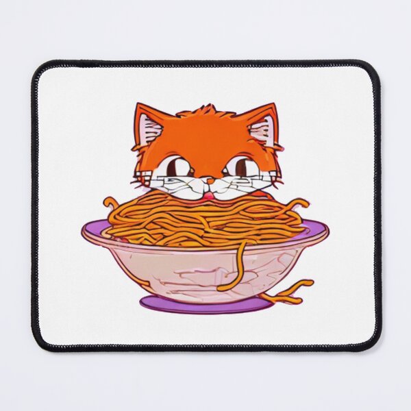 Item preview, Retroanime Cat Eating Spaghetti Meme Foodie Gift designed and sold by MoStorish.