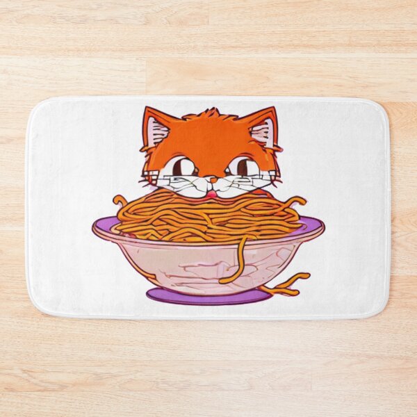 Item preview, Retroanime Cat Eating Spaghetti Meme Foodie Gift designed and sold by MoStorish.