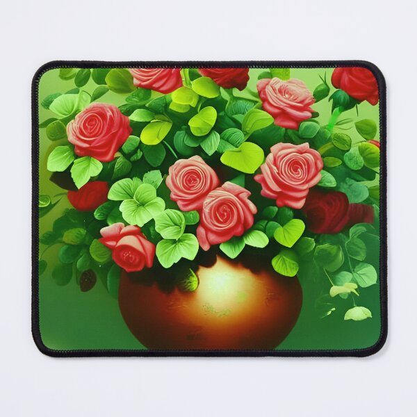 Item preview, Red Roses in Vase and Green designed and sold by asurtiumgreen.