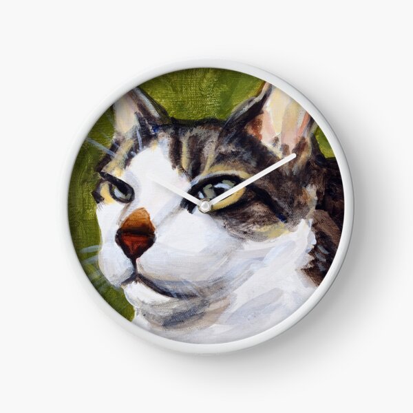 Baxter the green-eyed cat Clock