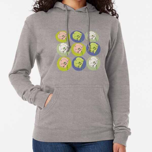 Purple & Green Poppy Pop Art Lightweight Hoodie