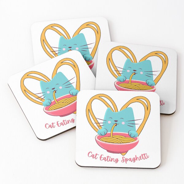 Item preview, Cat Eating Spaghetti designed and sold by nadiahaq.