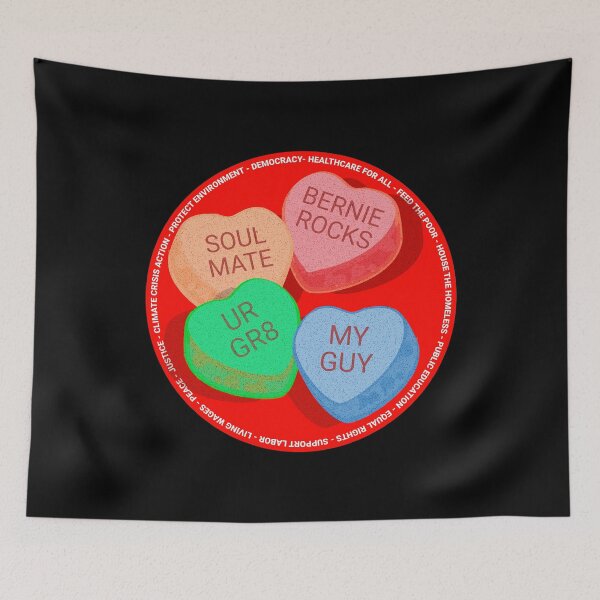 Item preview, PMD00288 Progressive Movement Designs Valentine Candy funny messages v6 promotes progressive goals and honors Bernie Sanders Feelin the Bern designed and sold by ProgressiveLeft.