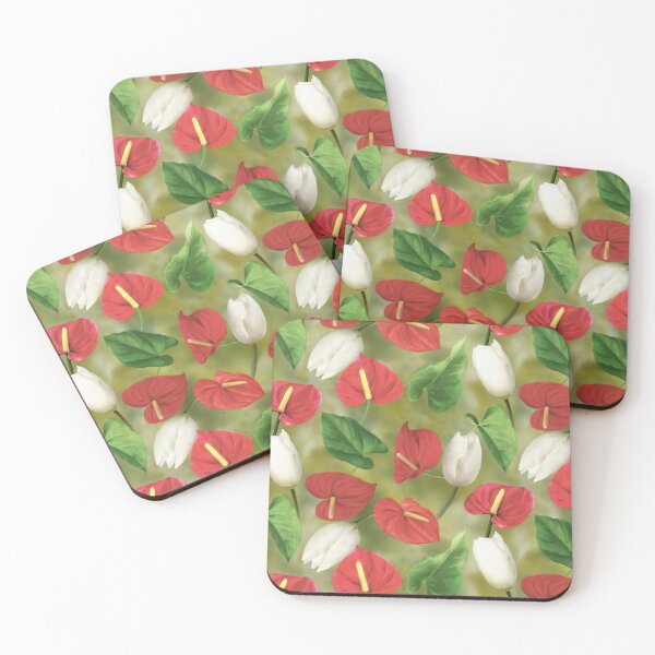 Item preview, Anthurium Tulip Repeated Pattern Seamless Design  designed and sold by Tina Veenstra.