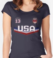 USA Soccer Female Team number 13 - Alex Morgan Women's Fitted Scoop T-Shirt
