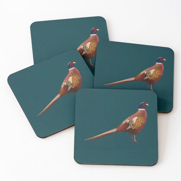 Item preview, Mr Pheasant on Textured Deep Teal Background. designed and sold by Sarah Thorpe Designs .