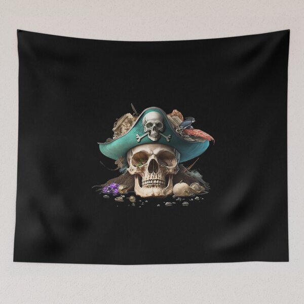 Item preview, SKULL BEARD DARK PIRATE HAT SHIP OCEAN SEA CARIBEAN SHELL designed and sold by ogirdorgraphics.