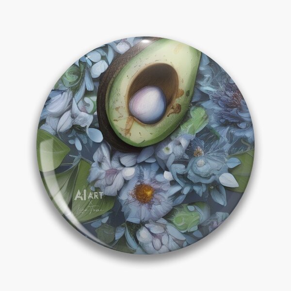Item preview, Avocado With Flowers Botanical Illustration designed and sold by LisaTumi.art.