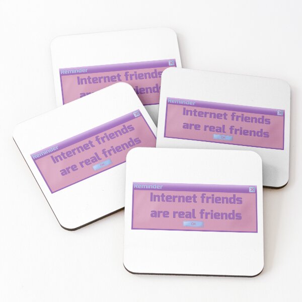 Item preview, Internet friends are real (Y2K pastel computer popup) designed and sold by Becky-Marie.