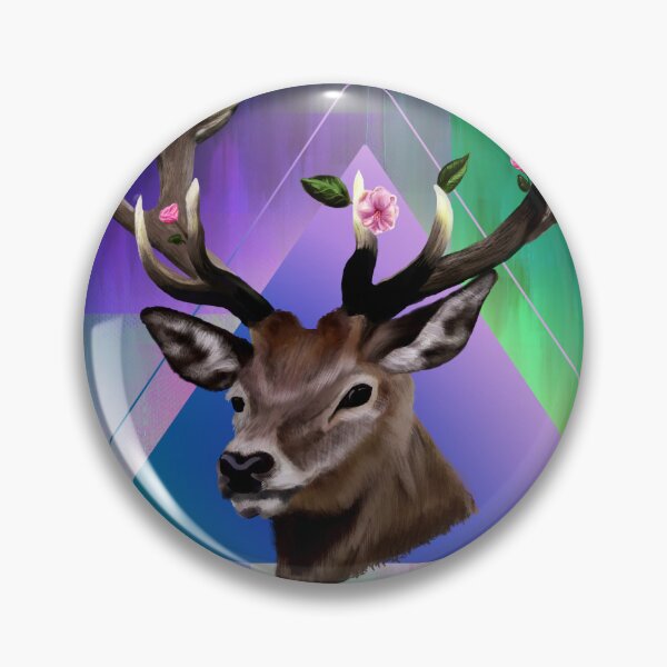 Item preview, Stag With Flowers, Abstract, Vivid, Geometric, New Age, Home Decor designed and sold by AtelierAlison.