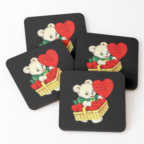 Item preview, Retro Teddy Bear with Hearts Valentine's Day designed and sold by PBJArt.