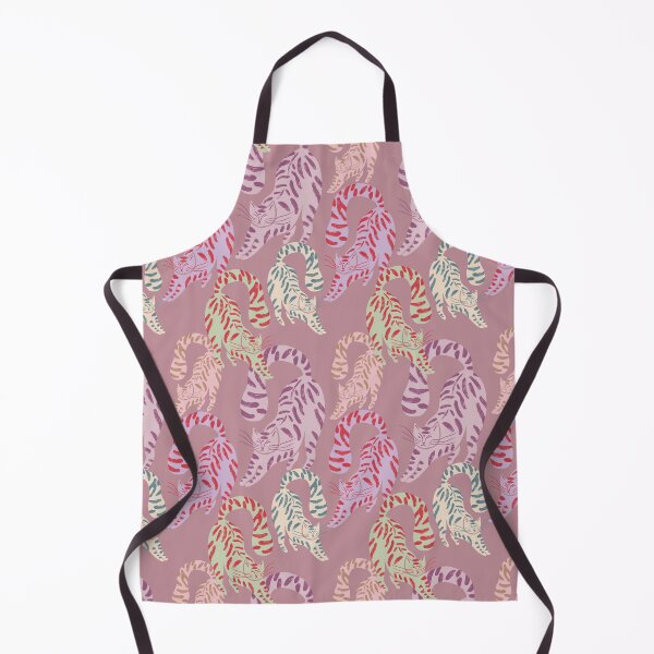Item preview, Colorful Retro Tigers Pattern In Muted Colors Deep Pink designed and sold by scorpiolane.