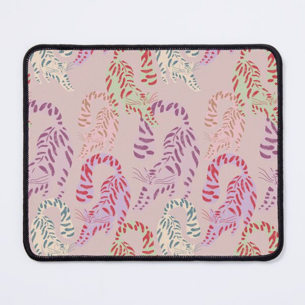 Item preview, Colorful Retro Tigers Pattern In Muted Colors Pale Pink designed and sold by scorpiolane.