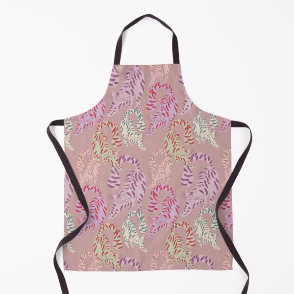 Item preview, Colorful Retro Tigers Pattern In Muted Colors Pink designed and sold by scorpiolane.