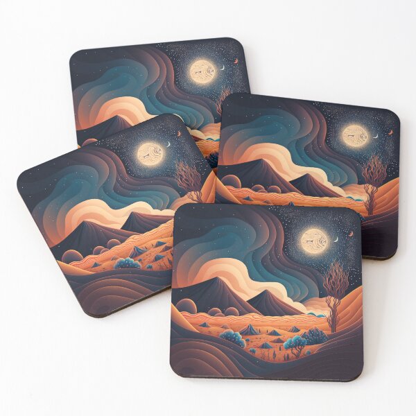 Item preview, Desert at night designed and sold by Cheese Design Studio.