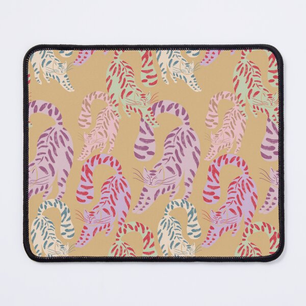 Item preview, Colorful Retro Tigers Pattern In Muted Colors Honey Yellow designed and sold by scorpiolane.