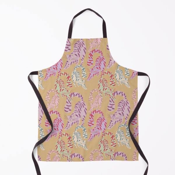 Item preview, Colorful Retro Tigers Pattern In Muted Colors Honey Yellow designed and sold by scorpiolane.