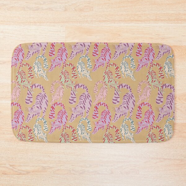 Item preview, Colorful Retro Tigers Pattern In Muted Colors Honey Yellow designed and sold by scorpiolane.