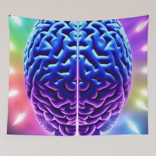 Item preview, Fluorine brain in colored flames designed and sold by PSYCO-art.