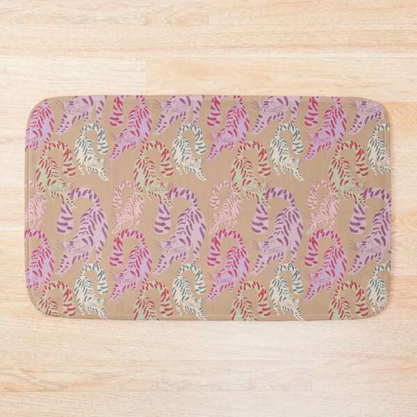 Item preview, Colorful Retro Tigers Pattern In Muted Colors Peach Yellow designed and sold by scorpiolane.