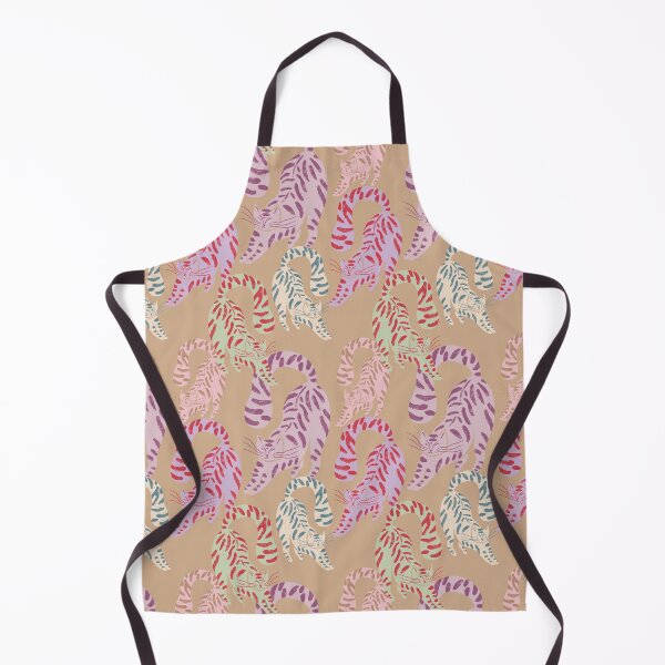 Item preview, Colorful Retro Tigers Pattern In Muted Colors Peach Yellow designed and sold by scorpiolane.