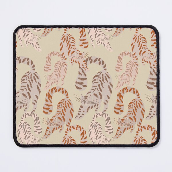 Item preview, Colorful Retro Tigers Pattern In Muted Colors Brown & Muted Yellow designed and sold by scorpiolane.