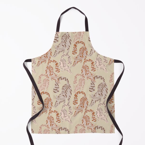 Item preview, Colorful Retro Tigers Pattern In Muted Colors Brown & Muted Yellow designed and sold by scorpiolane.