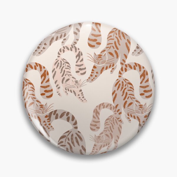 Item preview, Colorful Retro Tigers Pattern In Muted Colors Cream & Brown designed and sold by scorpiolane.