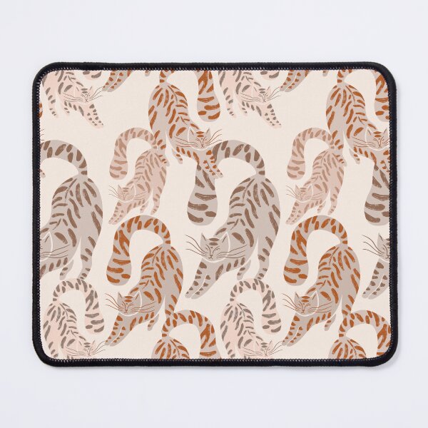 Item preview, Colorful Retro Tigers Pattern In Muted Colors Cream & Brown designed and sold by scorpiolane.