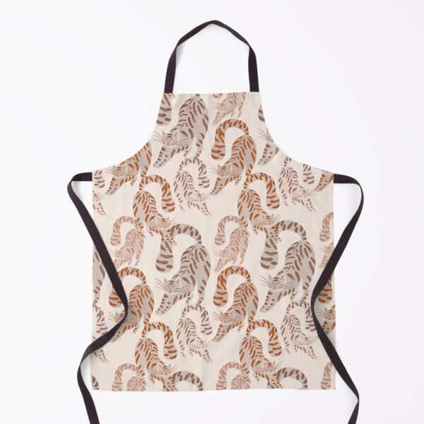 Item preview, Colorful Retro Tigers Pattern In Muted Colors Cream & Brown designed and sold by scorpiolane.