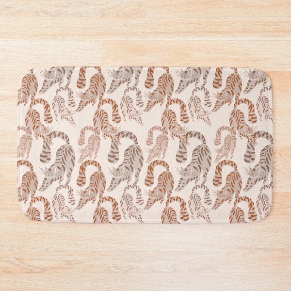 Item preview, Colorful Retro Tigers Pattern In Muted Colors Cream & Brown designed and sold by scorpiolane.