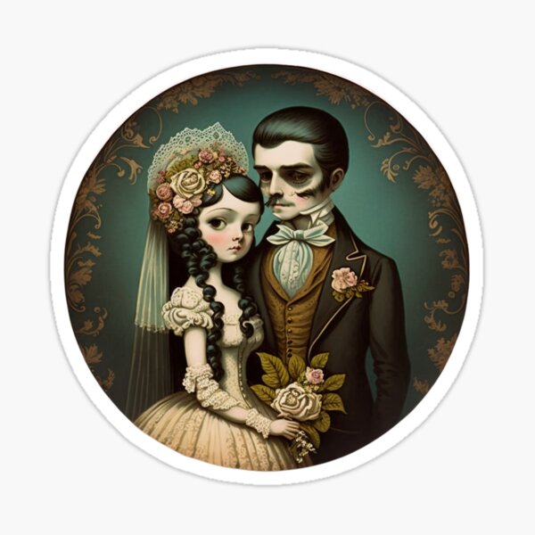 Item preview, Victorian Romantic Gothic Wedding Couple designed and sold by LuckyRonin.