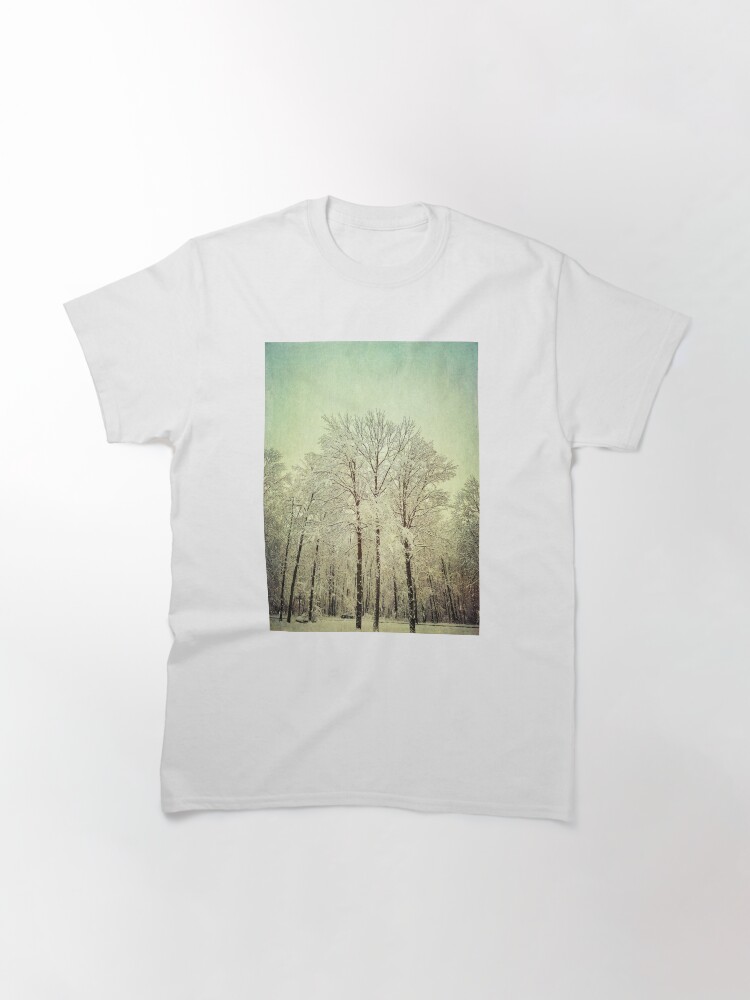 Thumbnail 3 of 7, Classic T-Shirt, Dreamy Snowy Trees 1 designed and sold by OneDayArt.