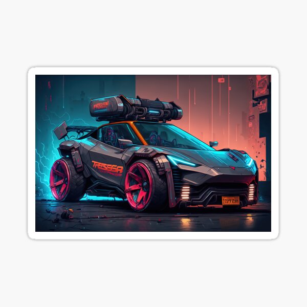 Electric Sports Car Revolution Race To The Future Sticker