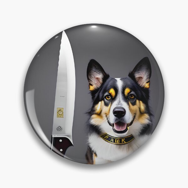 Item preview, Dog with knife designed and sold by Mebbotai.