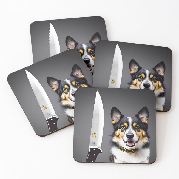 Item preview, Dog with knife designed and sold by Mebbotai.