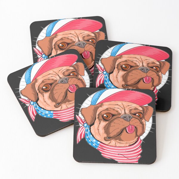 Item preview, Pug Dog American Flag Bandana design designed and sold by AssamFT.