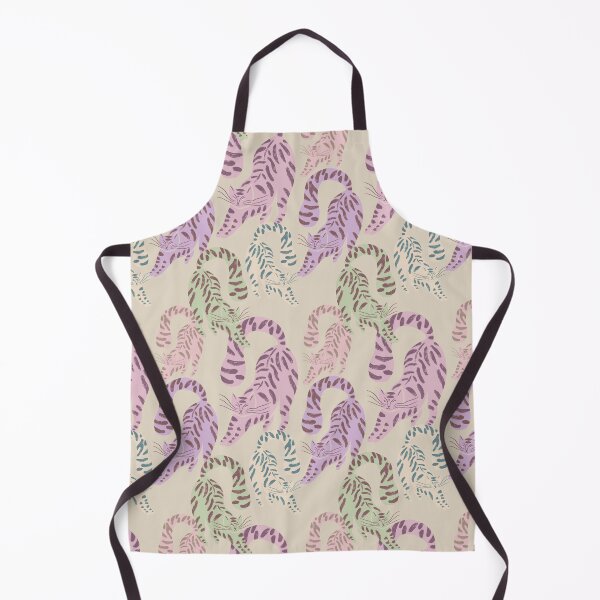 Item preview, Colorful Retro Tigers Pattern In Muted Colors Green & Muted Yellow designed and sold by scorpiolane.